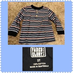 Boys Faded Glory Long Sleeved Henley Shirt